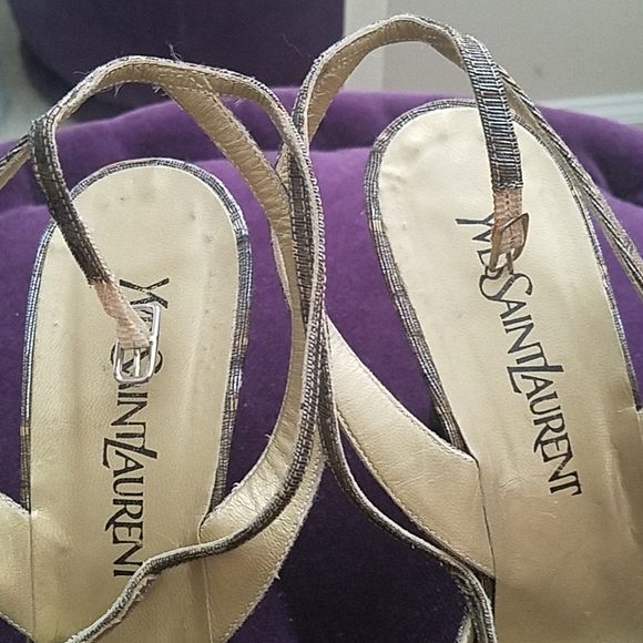 [Yves Saint Laurent] Metallic Brocade Pumps - Picture 6 of 8